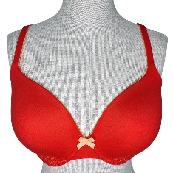 Victoria's Secret Lined Perfect Coverage Bra sz 32DDD * Red Body by Victoria - Picture 1 of 7